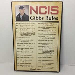 New! NCIS Gibbs Rules 8” x 12” Metal Sign